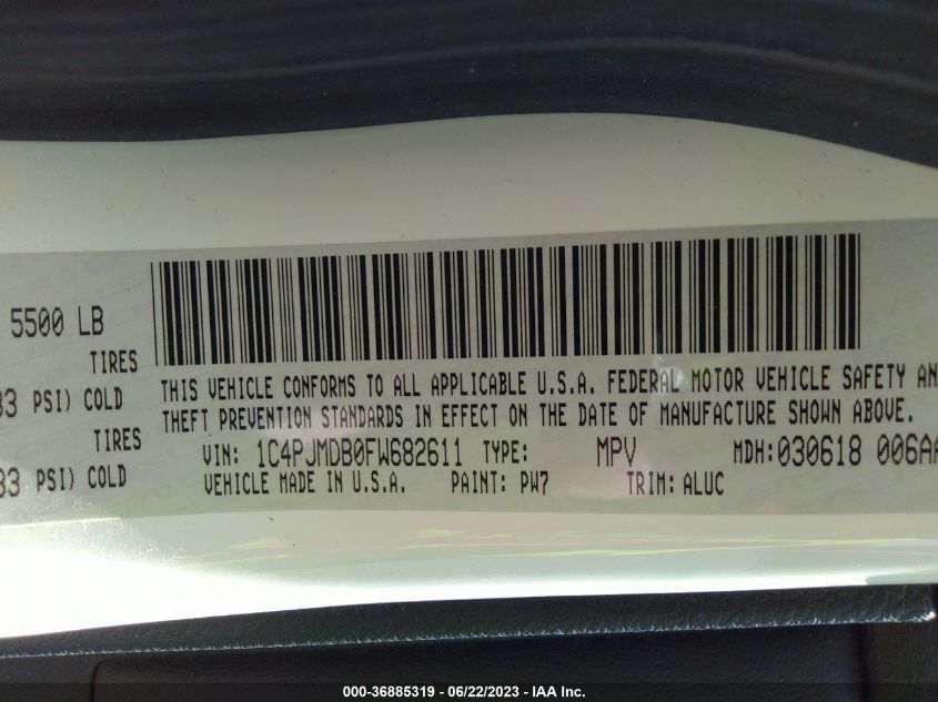 2015 JEEP CHEROKEE LIMITED - 1C4PJMDB0FW682611