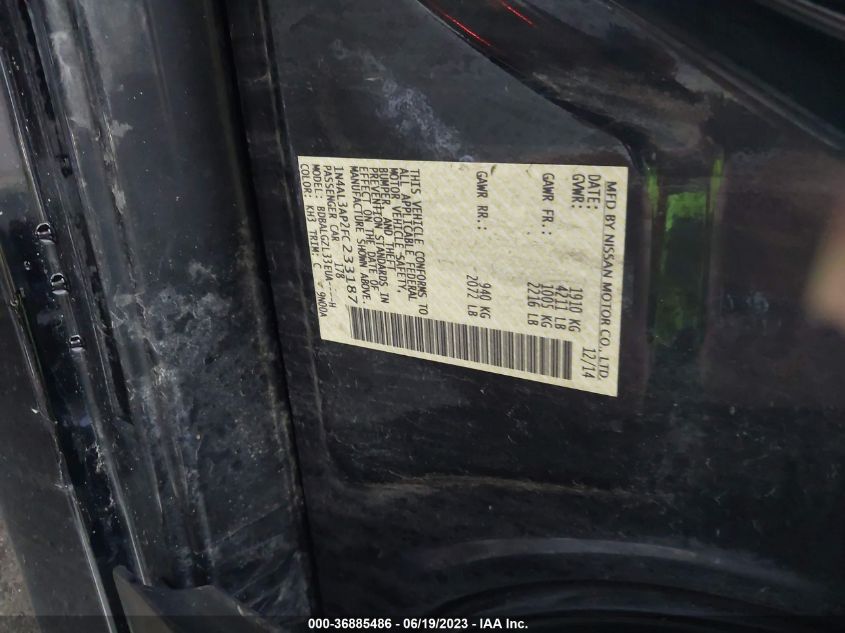 2015 NISSAN ALTIMA 2.5/S/SV/SL - 1N4AL3AP2FC233187