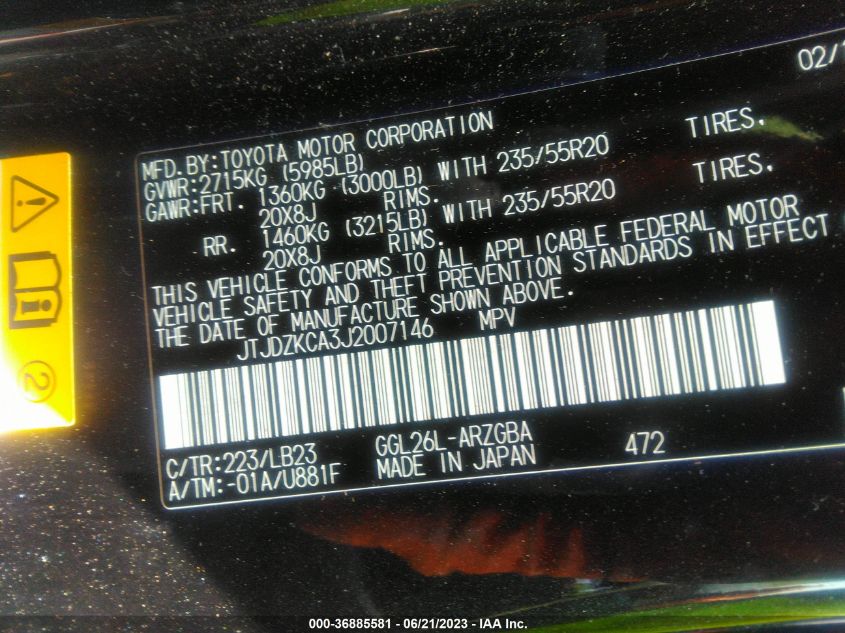 2018 LEXUS RX RX 350L - JTJDZKCA3J2007146