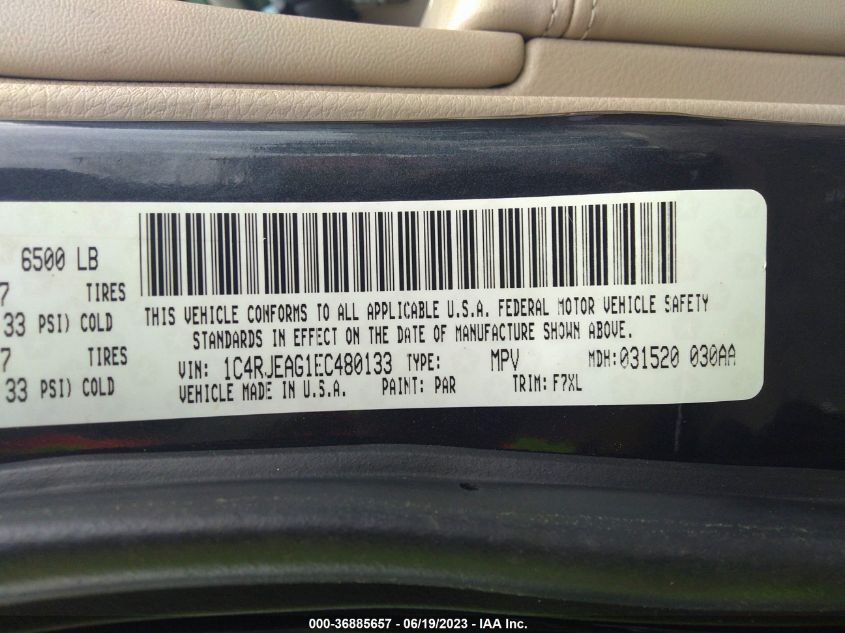2014 JEEP GRAND CHEROKEE LAREDO - 1C4RJEAG1EC480133