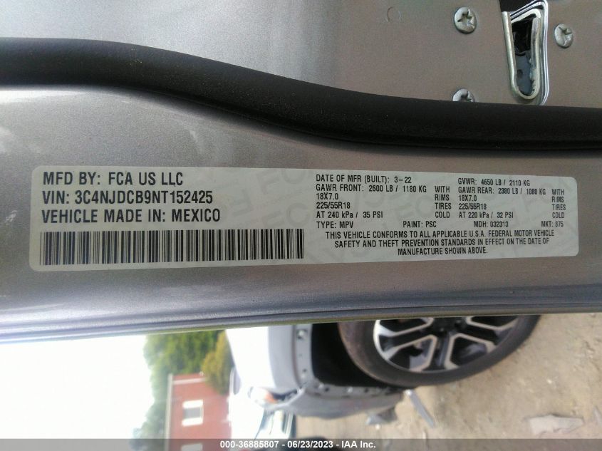 2022 JEEP COMPASS LIMITED - 3C4NJDCB9NT152425