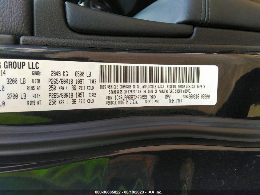 2014 JEEP GRAND CHEROKEE LAREDO - 1C4RJFAG9EC478099