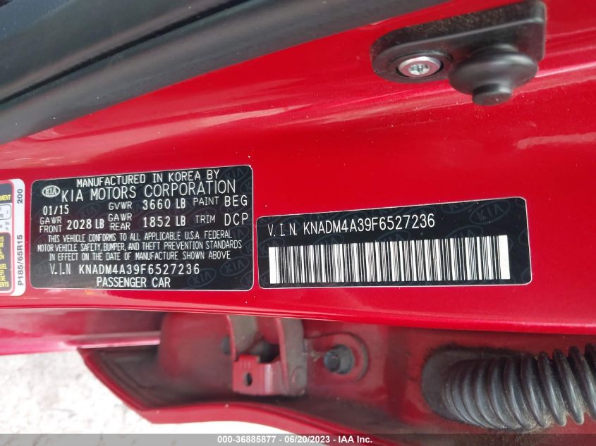 2015 KIA RIO LX - KNADM4A39F6527236