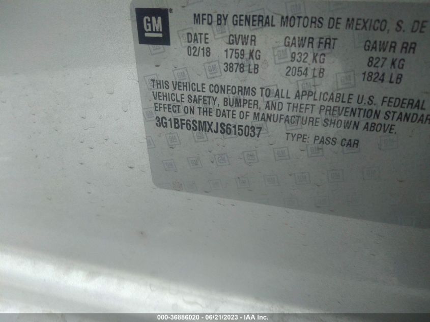 2018 CHEVROLET CRUZE PREMIER - 3G1BF6SMXJS615037