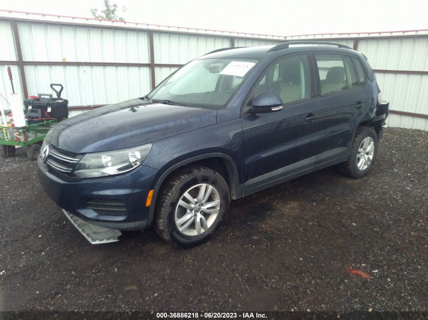 2016 VOLKSWAGEN TIGUAN S - WVGAV7AX0GW591427