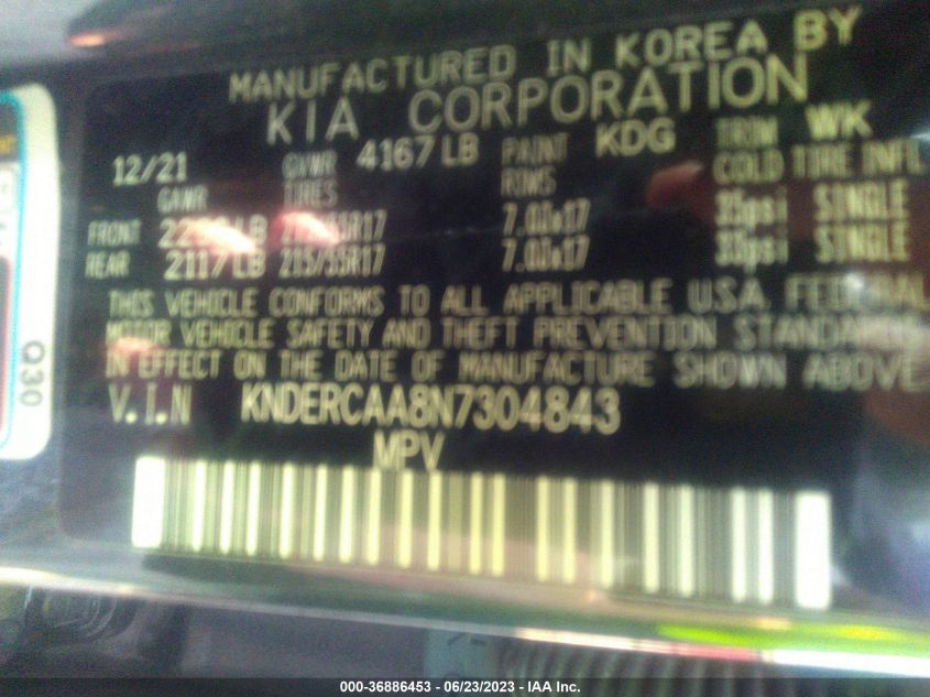 2022 KIA SELTOS EX - KNDERCAA8N7304843