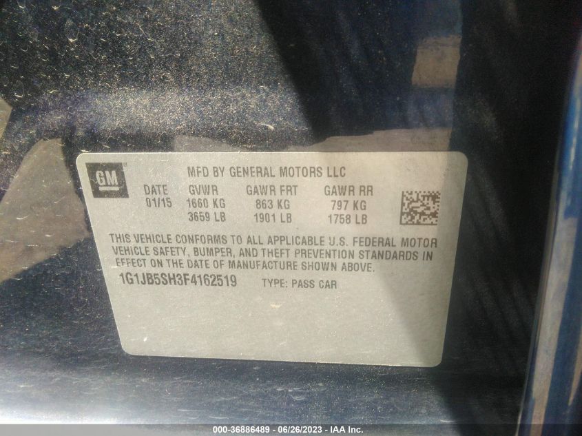 2015 CHEVROLET SONIC LS - 1G1JB5SH3F4162519
