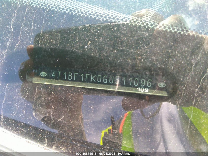 2016 TOYOTA CAMRY XLE/SE/LE/XSE - 4T1BF1FK0GU511096