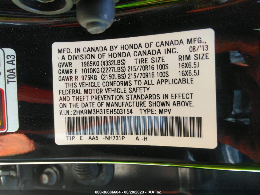 2014 HONDA CR-V LX - 2HKRM3H31EH503154