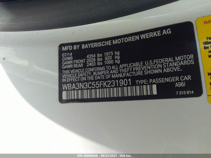 2015 BMW 4 SERIES 428I - WBA3N3C55FK231901