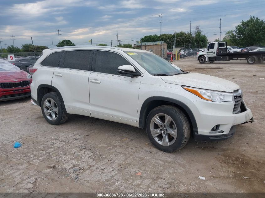 2016 TOYOTA HIGHLANDER LIMITED - 5TDYKRFH5GS141247