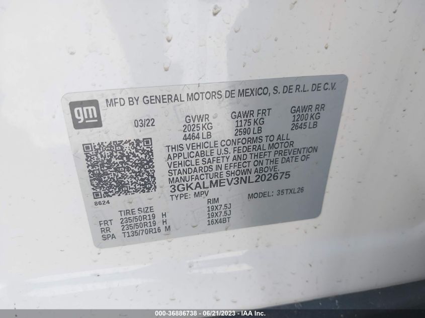 2022 GMC TERRAIN SLE - 3GKALMEV3NL202675