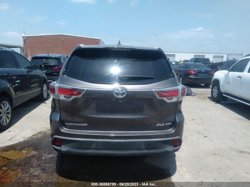 2015 TOYOTA HIGHLANDER XLE - 5TDJKRFH2FS164839