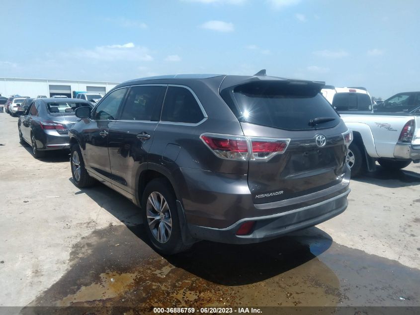 2015 TOYOTA HIGHLANDER XLE - 5TDJKRFH2FS164839