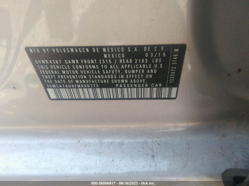 2015 VOLKSWAGEN GOLF SPORTWAGEN TDI S - 3VWCA7AU9FM506773