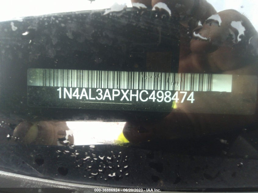 2017 NISSAN ALTIMA VIN: 1N4AL3APXHC498474