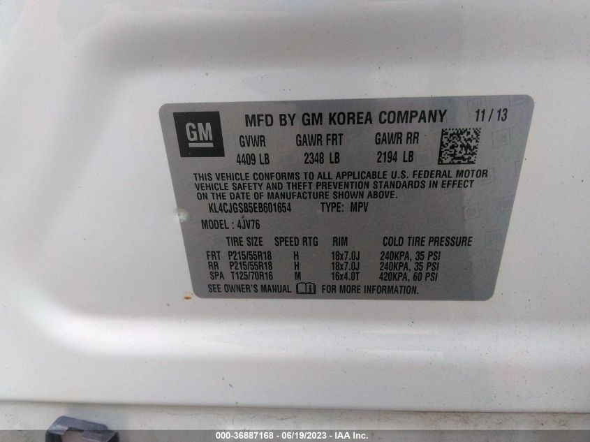 2014 BUICK ENCORE LEATHER - KL4CJGSB5EB601654
