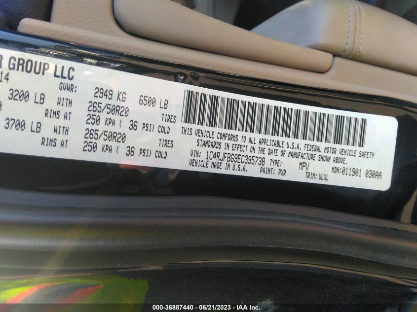 2014 JEEP GRAND CHEROKEE LIMITED - 1C4RJFBG9EC395738