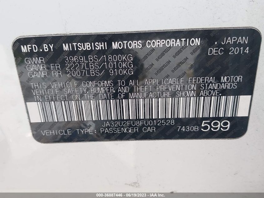 2015 MITSUBISHI LANCER ES - JA32U2FU8FU012528