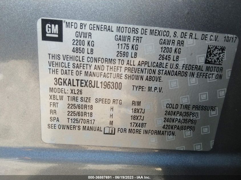 2018 GMC TERRAIN SLE - 3GKALTEX8JL196300