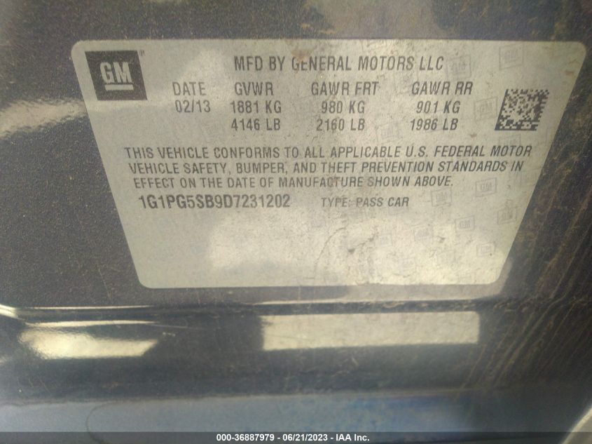2013 CHEVROLET CRUZE LTZ - 1G1PG5SB9D7231202