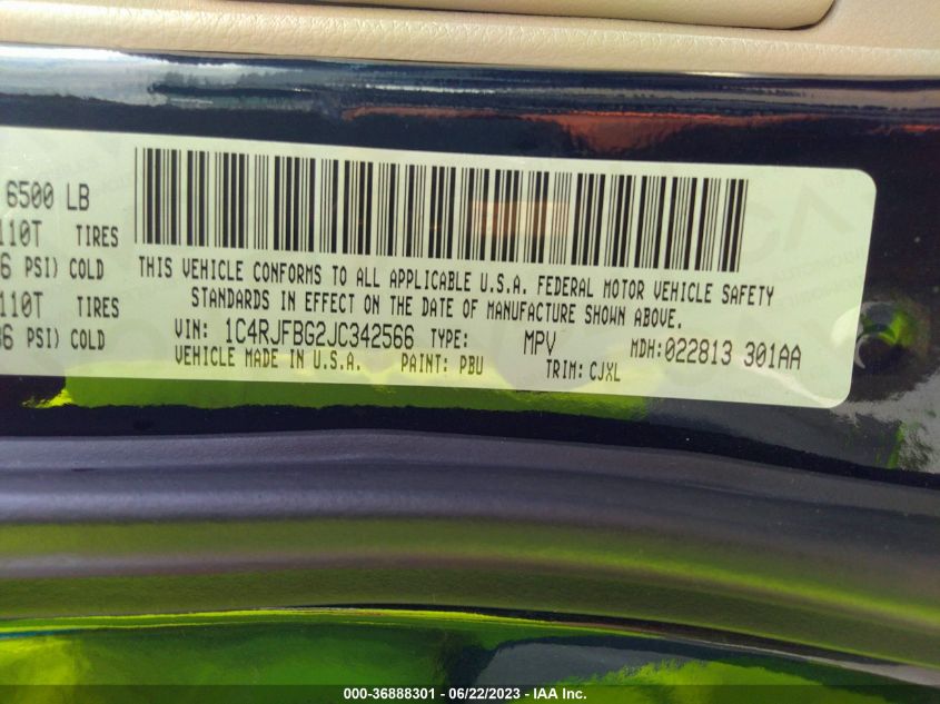 2018 JEEP GRAND CHEROKEE LIMITED - 1C4RJFBG2JC342566