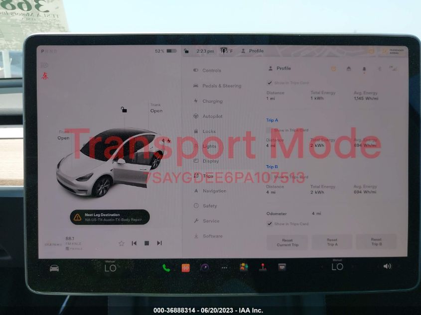 2023 TESLA MODEL Y LONG RANGE - 7SAYGDEE6PA107513