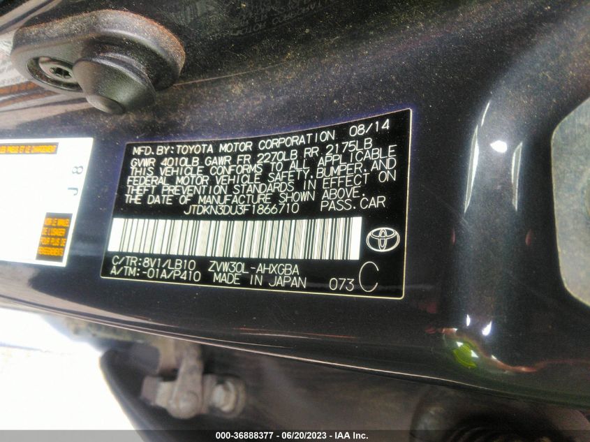 2015 TOYOTA PRIUS FOUR - JTDKN3DU3F1866710