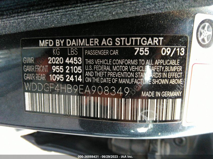 2014 MERCEDES-BENZ C-CLASS C 250 - WDDGF4HB9EA908349