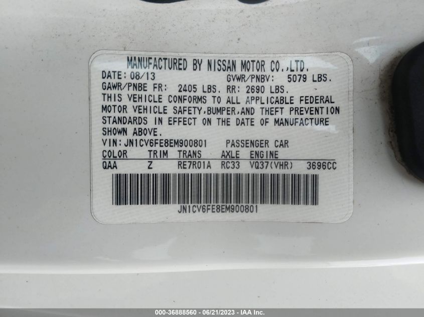 2014 INFINITI Q60 CONVERTIBLE IPL - JN1CV6FE8EM900801