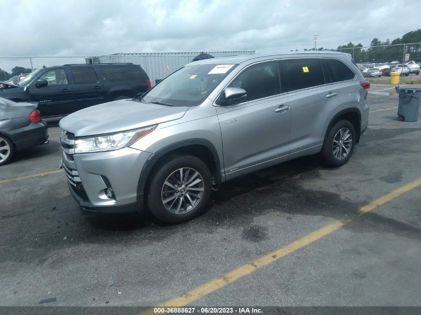 2017 TOYOTA HIGHLANDER HYBRID XLE - 5TDJGRFH2HS035584