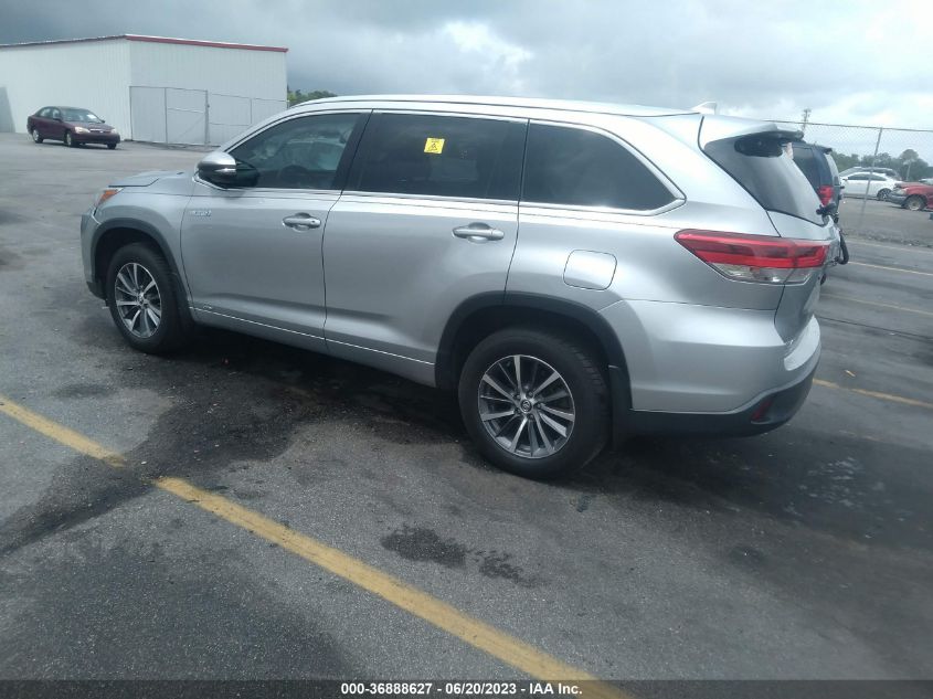 2017 TOYOTA HIGHLANDER HYBRID XLE - 5TDJGRFH2HS035584