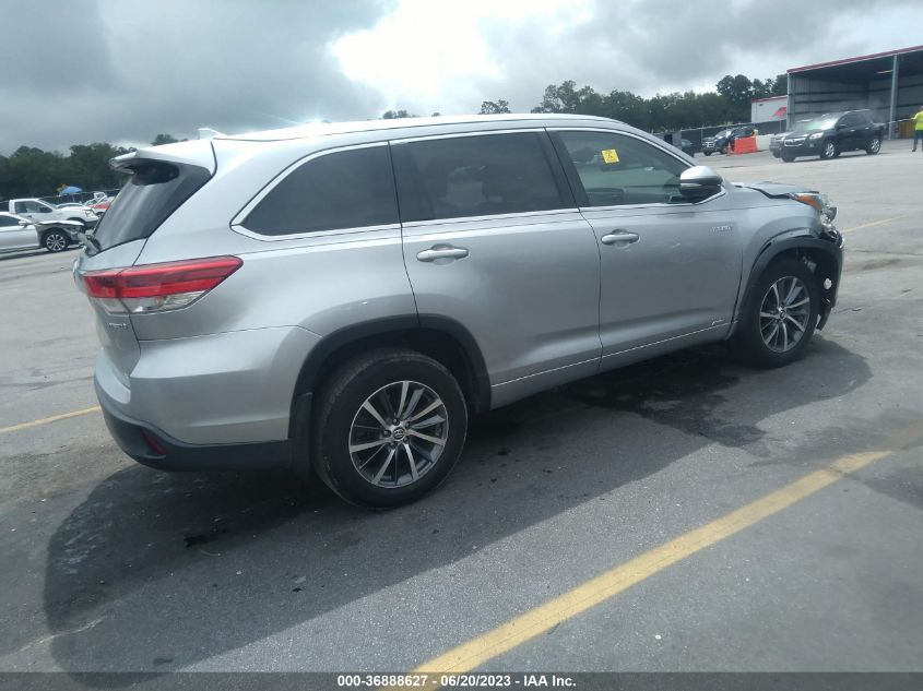 2017 TOYOTA HIGHLANDER HYBRID XLE - 5TDJGRFH2HS035584