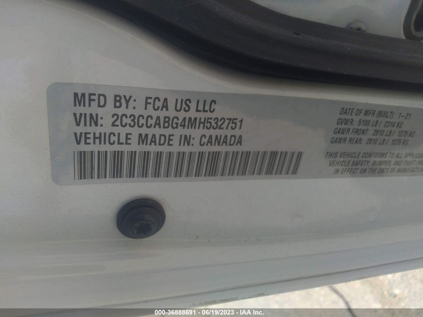 2021 CHRYSLER 300 300S - 2C3CCABG4MH532751
