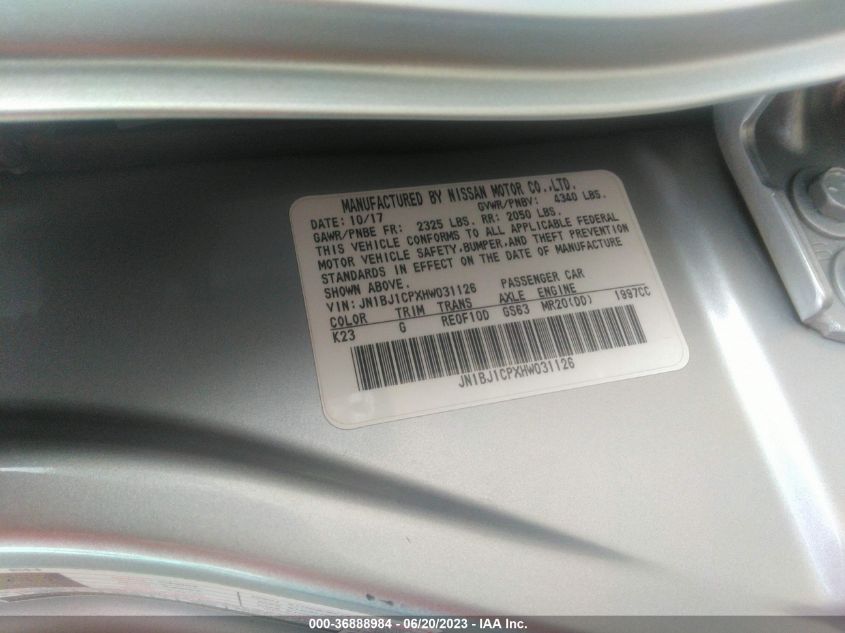 2017 NISSAN ROGUE SPORT SL - JN1BJ1CPXHW031126
