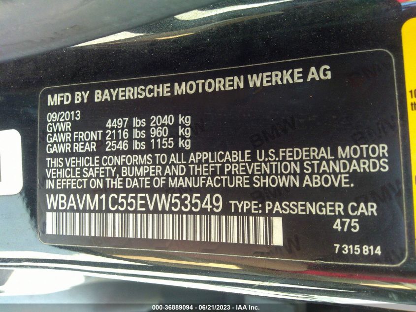2014 BMW X1 SDRIVE28I - WBAVM1C55EVW53549