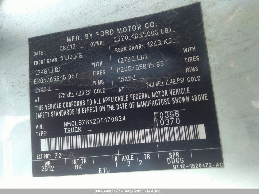 2013 FORD TRANSIT CONNECT XLT - NM0LS7BN2DT170824