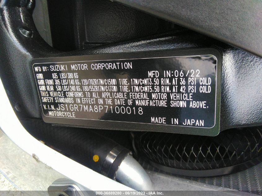 2023 SUZUKI GSX-R750 - JS1GR7MA8P7100018