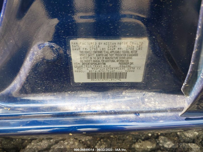 2019 NISSAN VERSA SEDAN SV - 3N1CN7AP2KL841796
