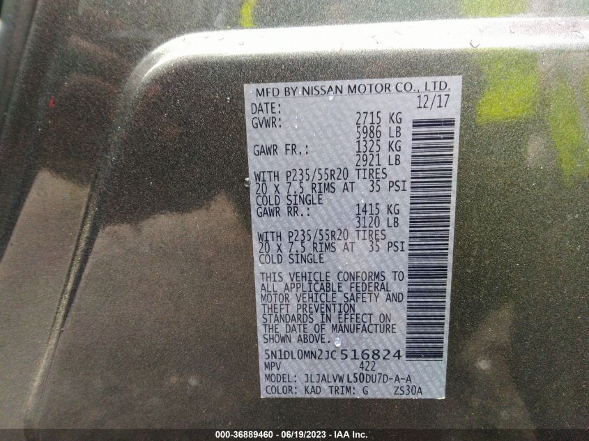2018 INFINITI QX60 - 5N1DL0MN2JC516824