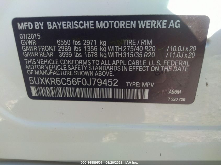 5UXKR6C56F0J79452 2015 BMW X5, photo no. 9