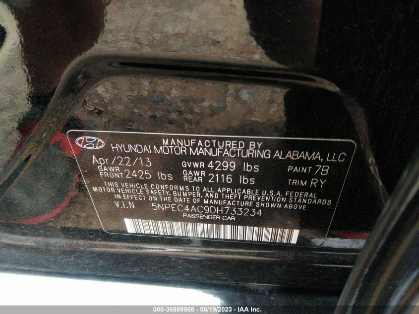 2013 HYUNDAI SONATA SE - 5NPEC4AC9DH733234