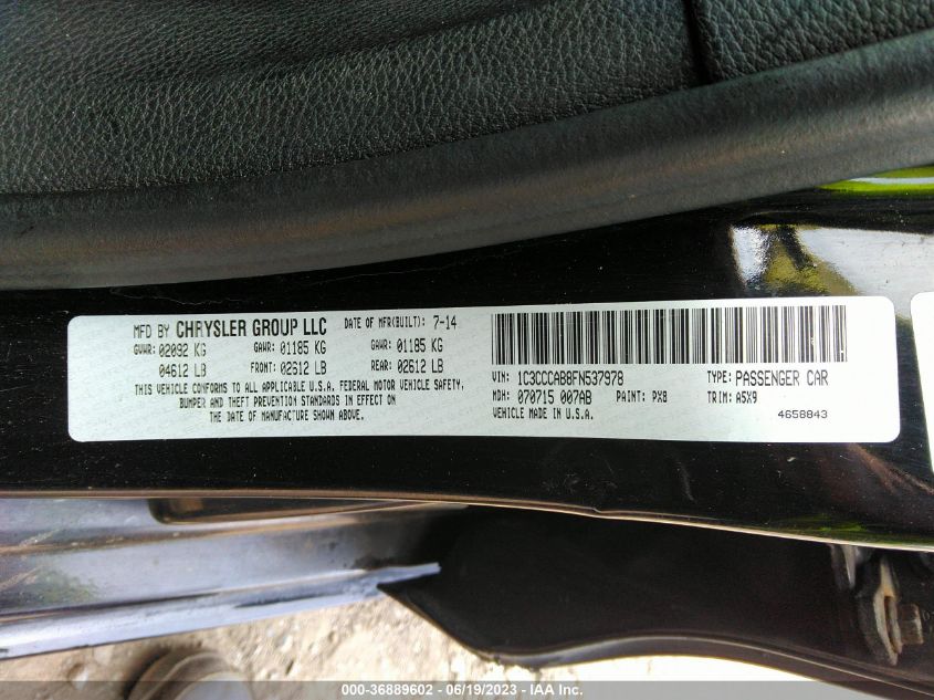 2015 CHRYSLER 200 LIMITED - 1C3CCCAB8FN537978