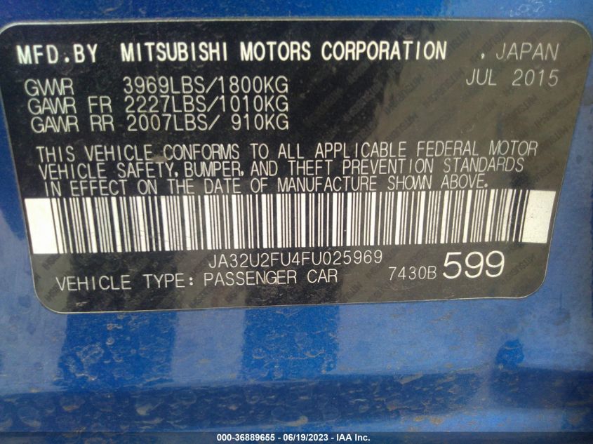 2015 MITSUBISHI LANCER ES - JA32U2FU4FU025969