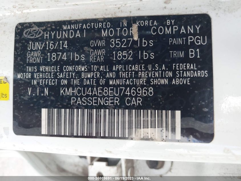 2014 HYUNDAI ACCENT GLS - KMHCU4AE8EU746968