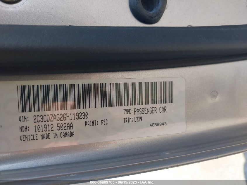 2016 DODGE CHALLENGER SXT - 2C3CDZAG2GH119230