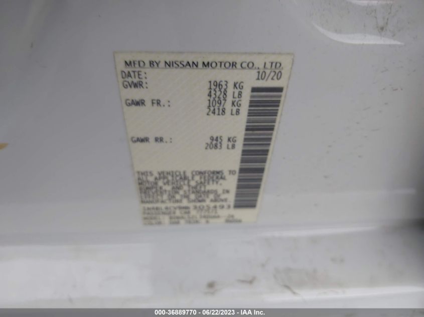 2021 NISSAN ALTIMA SR - 1N4BL4CV9MN305493