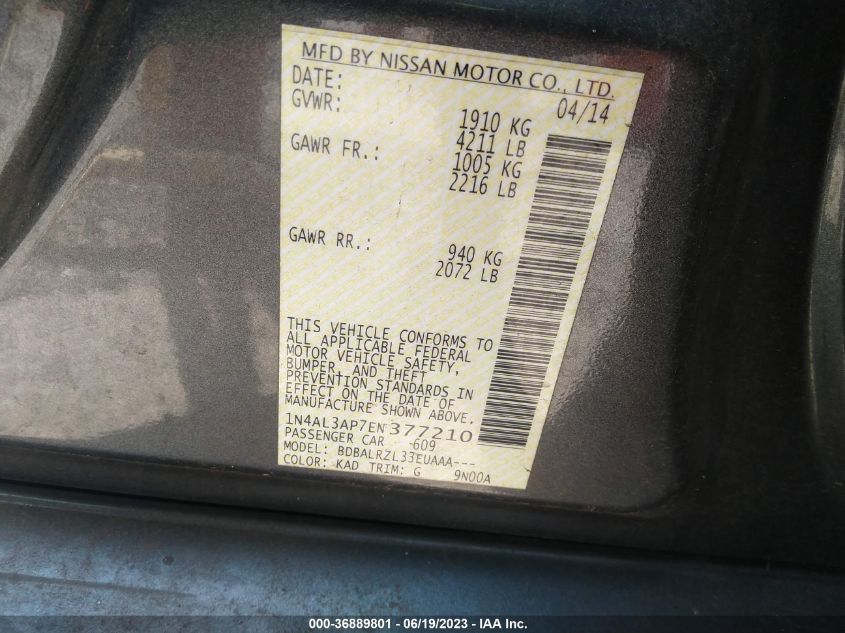 2014 NISSAN ALTIMA 2.5 - 1N4AL3AP7EN377210
