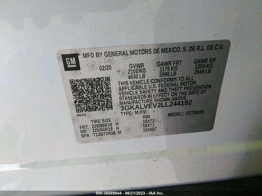 2020 GMC TERRAIN SLT - 3GKALVEV2LL244192