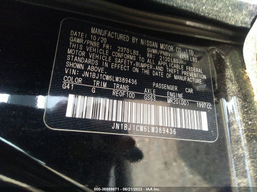 2020 NISSAN ROGUE SPORT S - JN1BJ1CW6LW389436